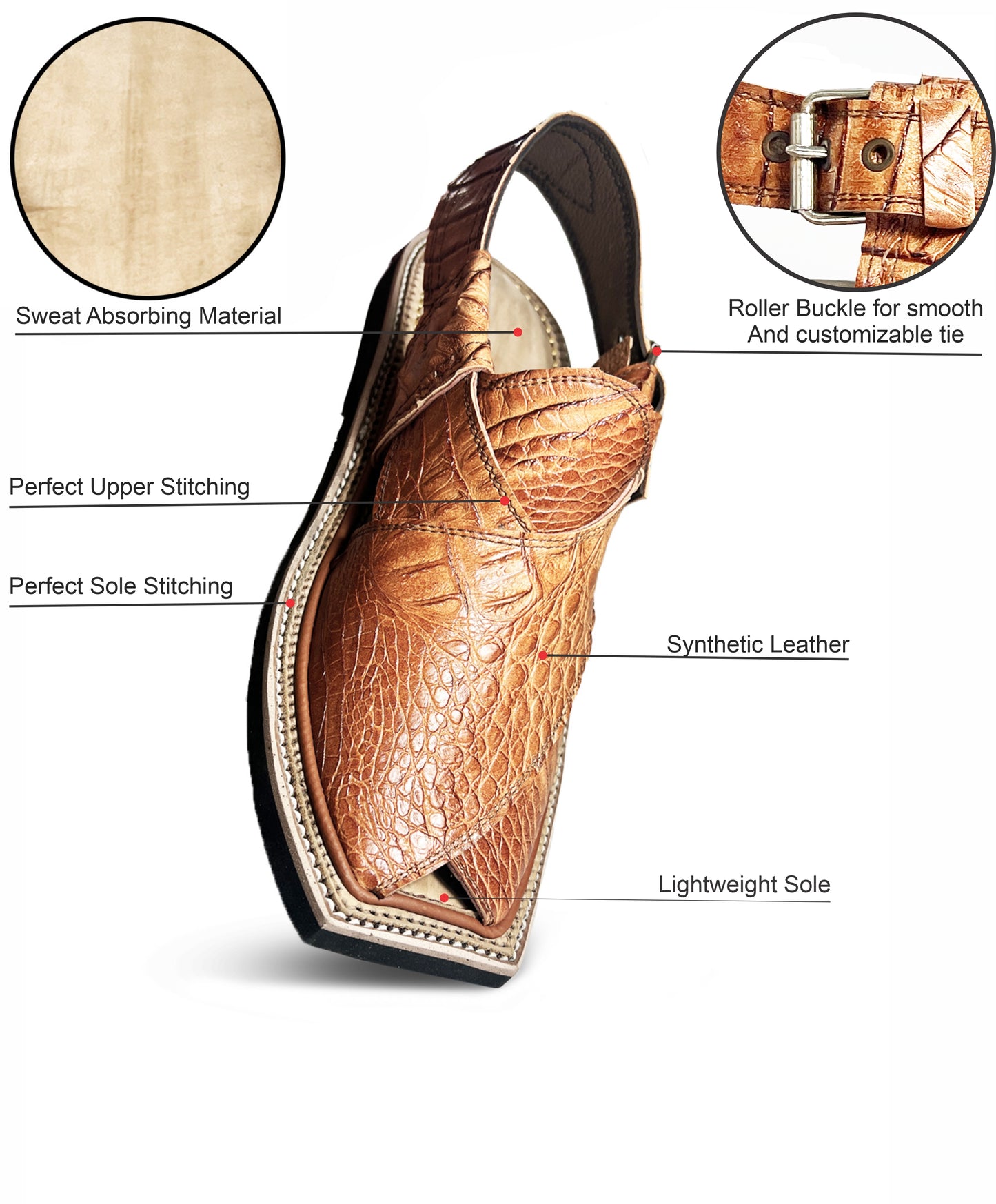 Crocodile Brown T-Shape