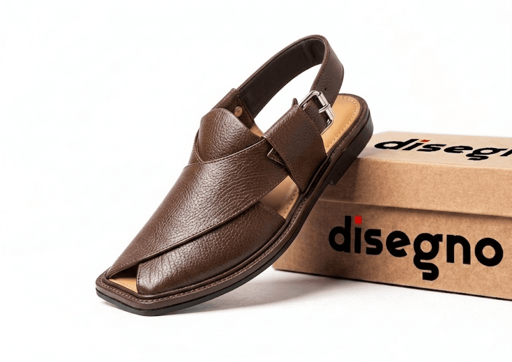 Classic Chocolate Brown Texture Leather Round Shape