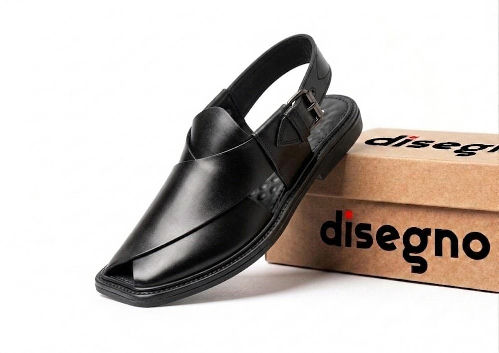 Classic Simple Black Medicated Sole Round Shape