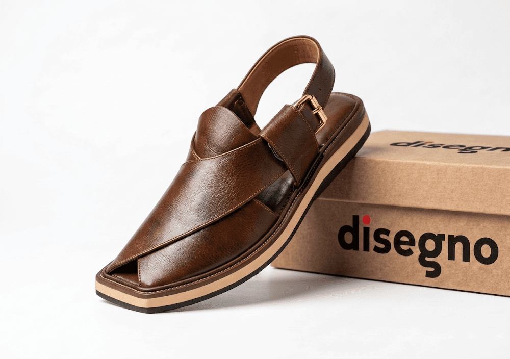 Brown Texture Leather Foaming Sole