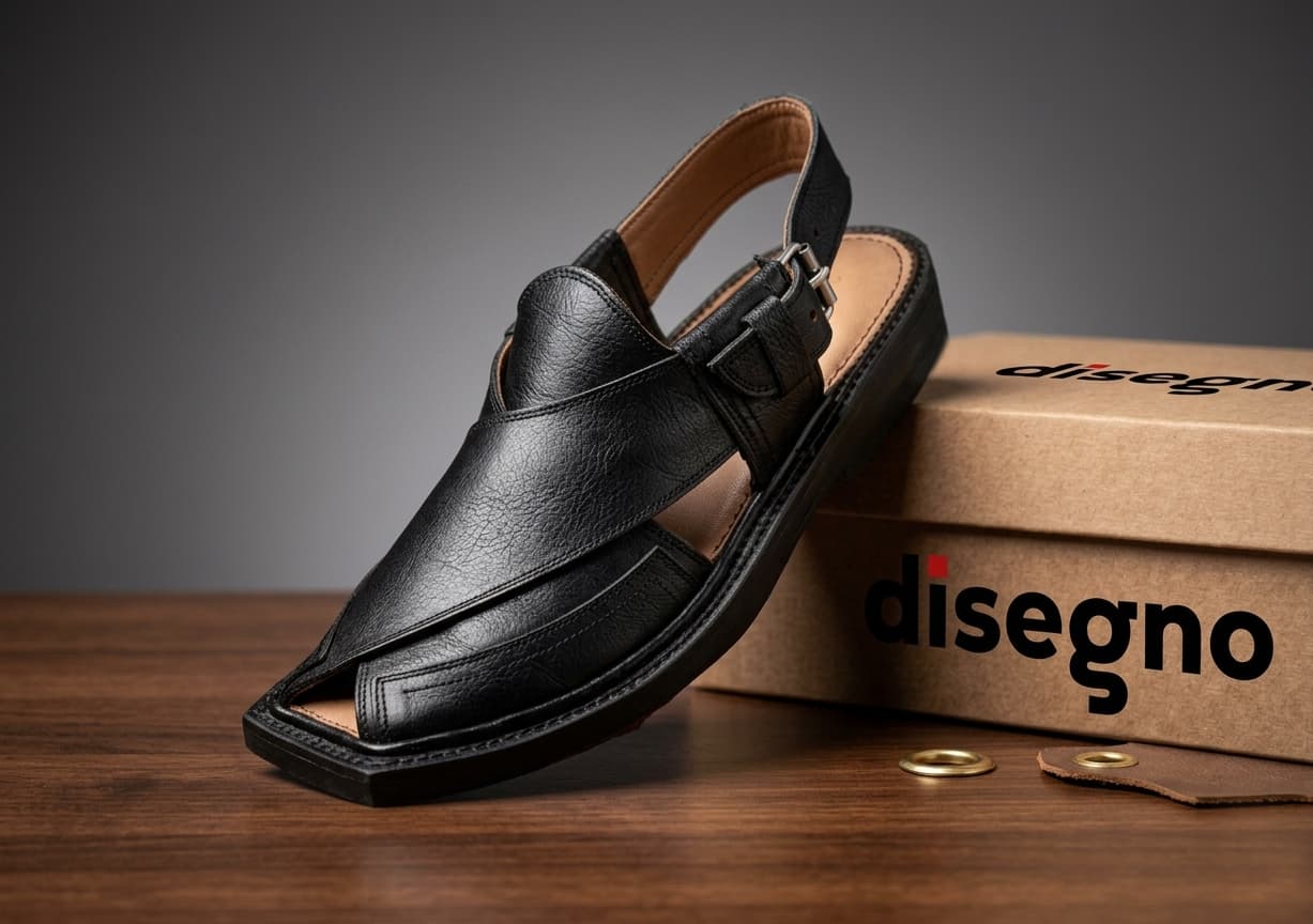 Handcrafted Peshawari Chappal detail